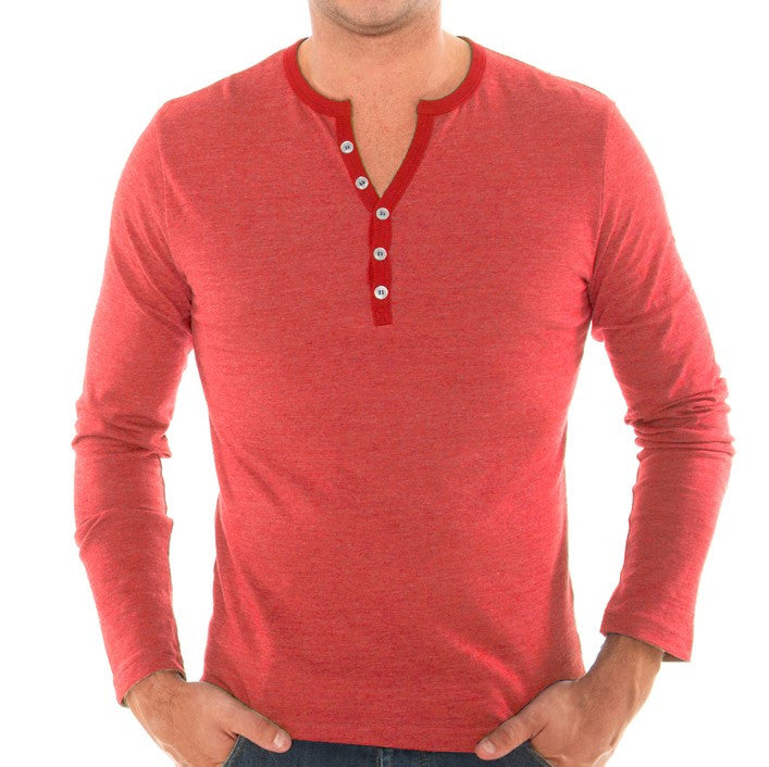 red long sleeve henley