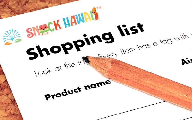 snack hawaii shopping list