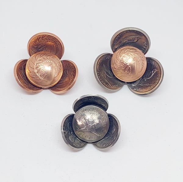 NEW!! Re-minted Anzac Poppy Brooch - Mixed Metal