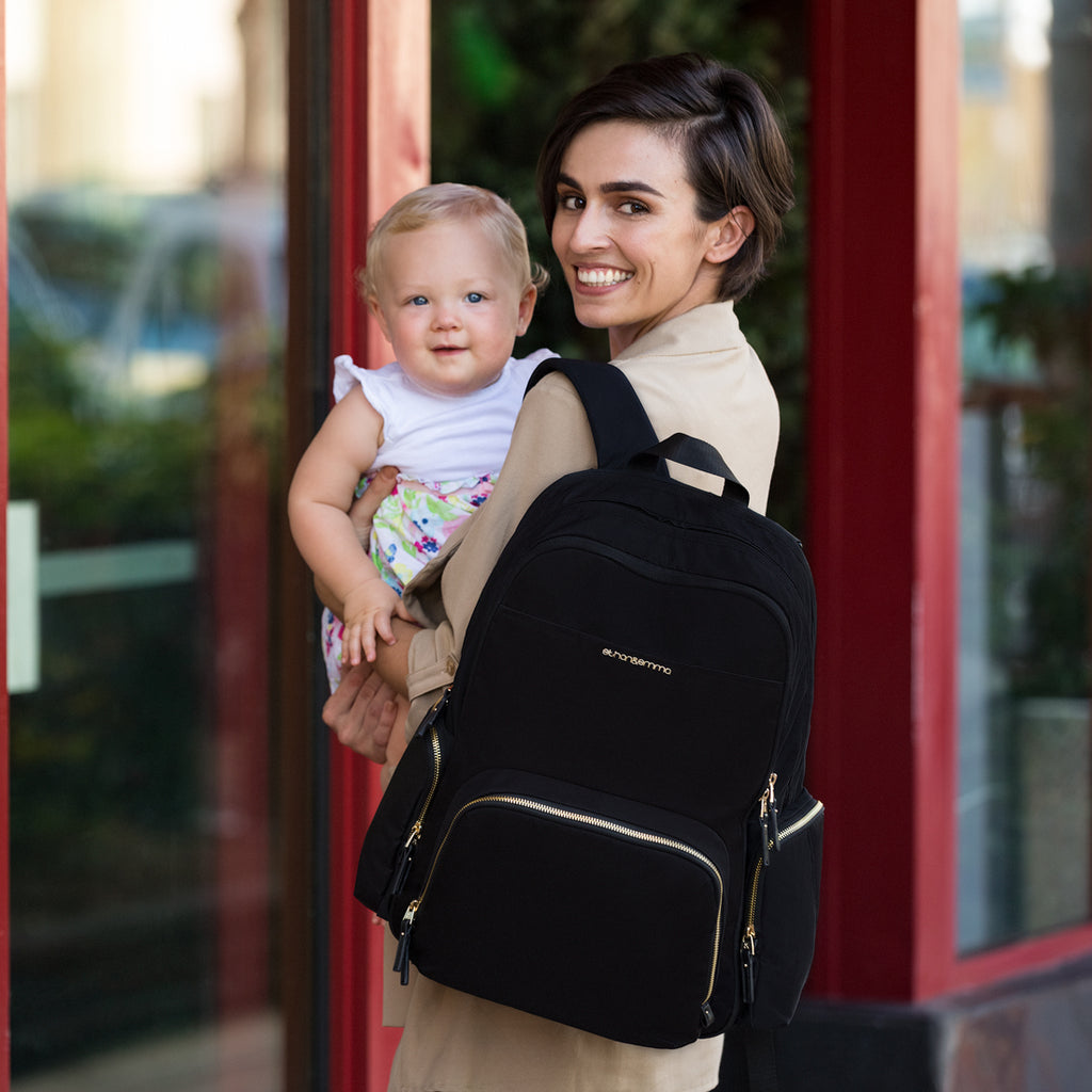 Diaper Backpack (Black) by Ethan & Emma