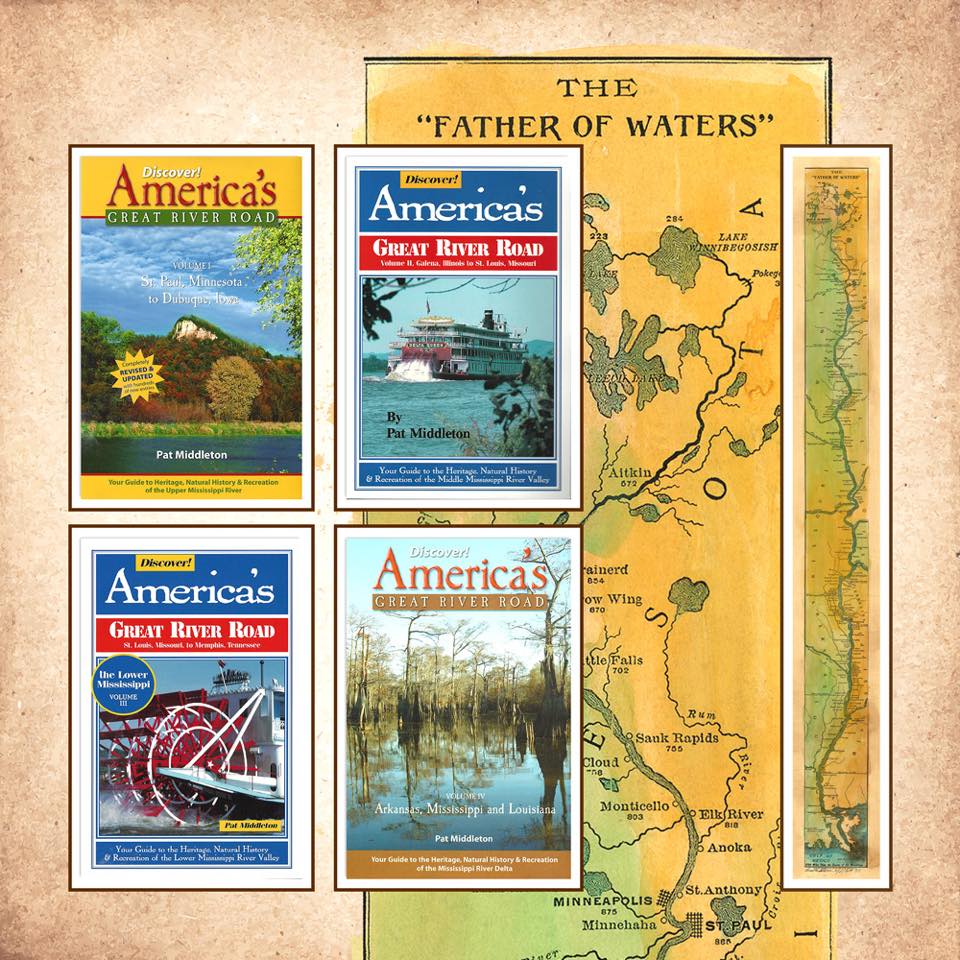 Discover! America's Great River Road 4 Volume gift set + Father of Water Map Gift Bundle