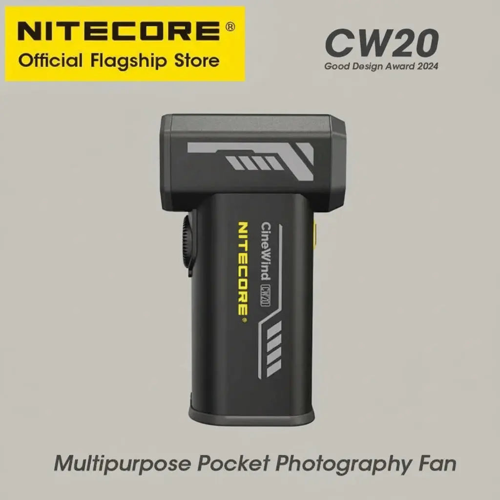 NITECORE CW20 Outdoor Camping Fan Multipurpose Pocket Photography Fan Electric Portable Air Blower for Short Video Cleaning Elektrofy
