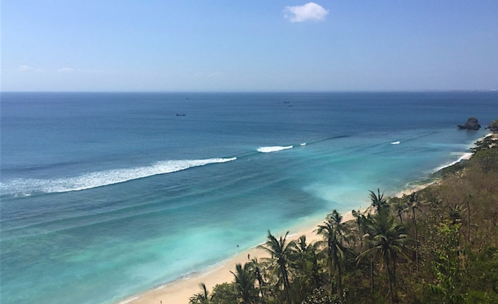 Thomas Beach in Bali's South. Beautifully secluded Palm Tree Lined Golden Sand