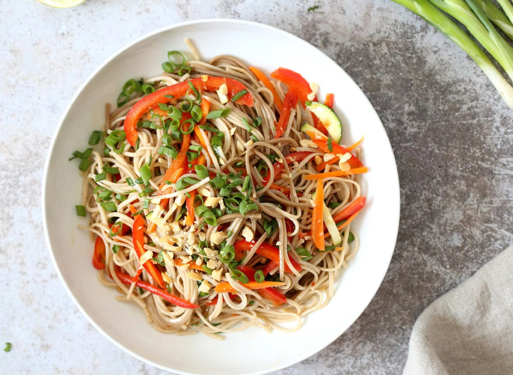 Delicious Soy Ginger Cold Soba Noodle Salad