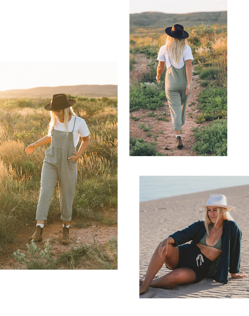 Kendall Baggerly wearing Luna & Rose Plant Dyed Linen 