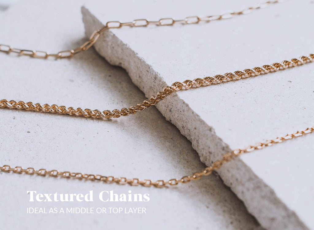 Luna & Rose Velvet Vacation textured chains are great for necklace layering