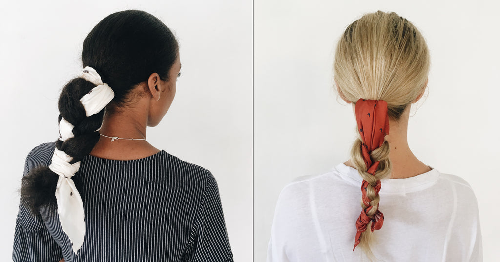 La Luna Rose Scarves Plaited ponytail style