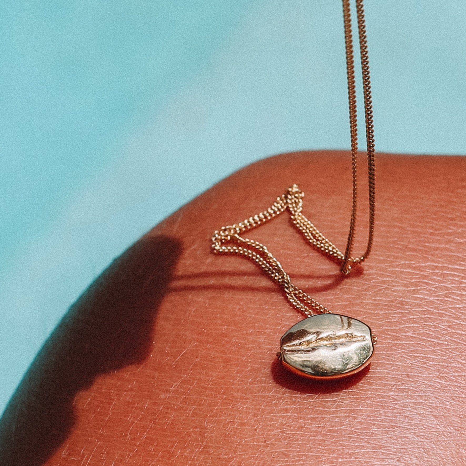 coffee bean gold necklace