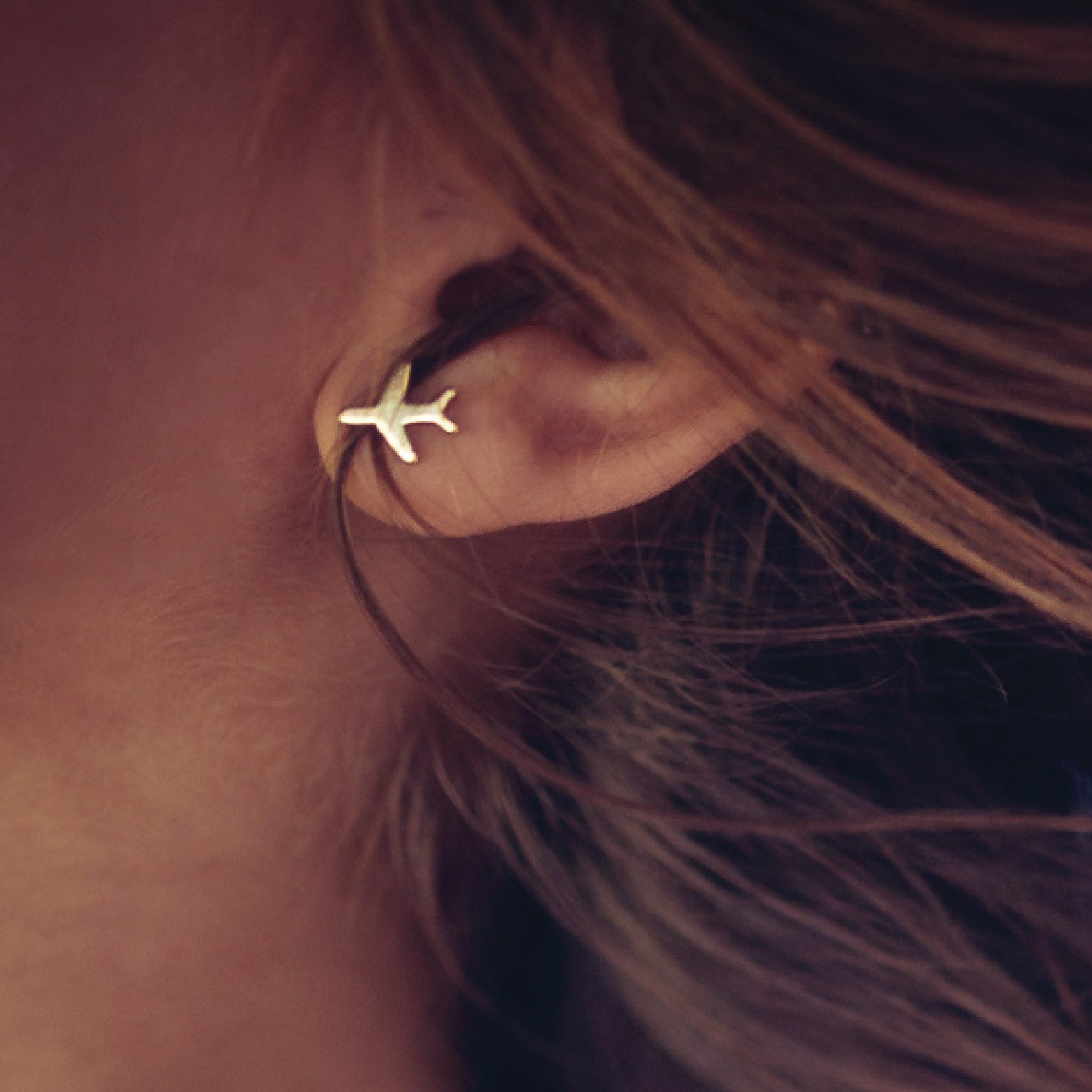 Just Plane Adventurous Earrings - Gold 
