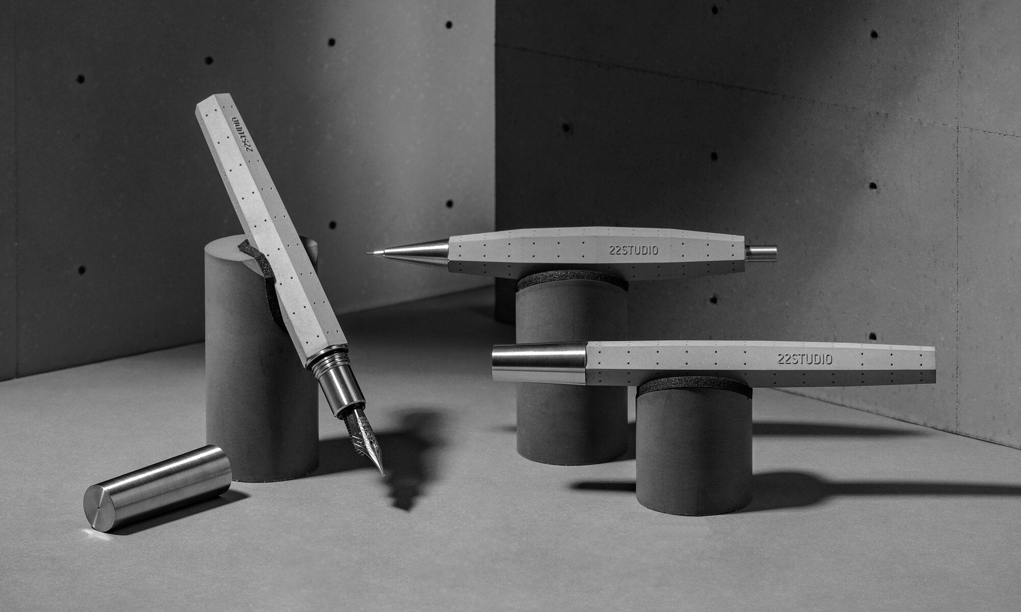 Round Single Pen Stand Concrete Pencil Holder Beton Art Touchpen Holder 