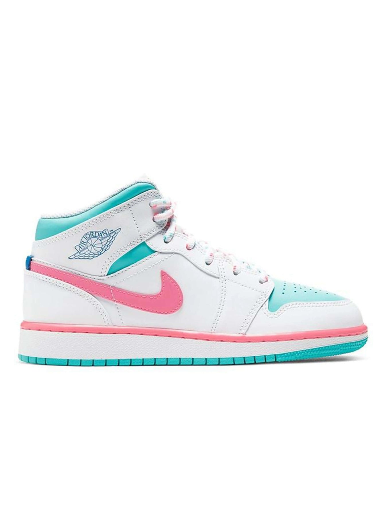 jordan 1 mid white pink green soar