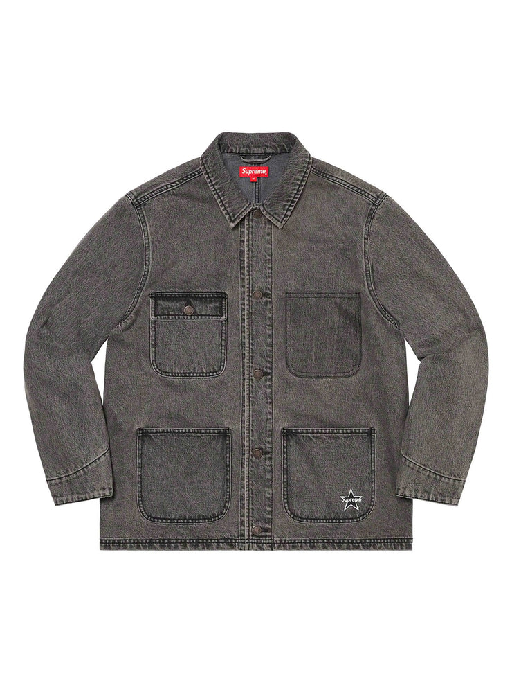 Supreme Gradient Jacquard Denim Work Jacket Black (SS22) | Prior Store