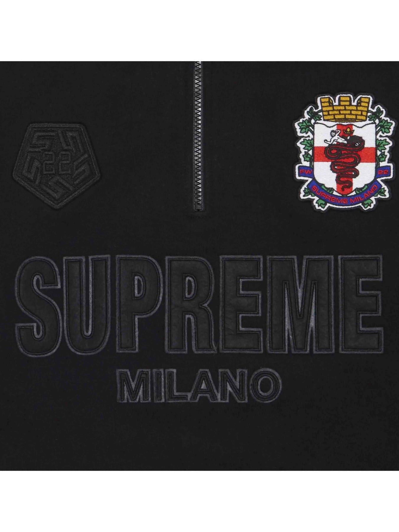 Supreme Milano Half Zip Pullover Black (FW22) | Prior Store