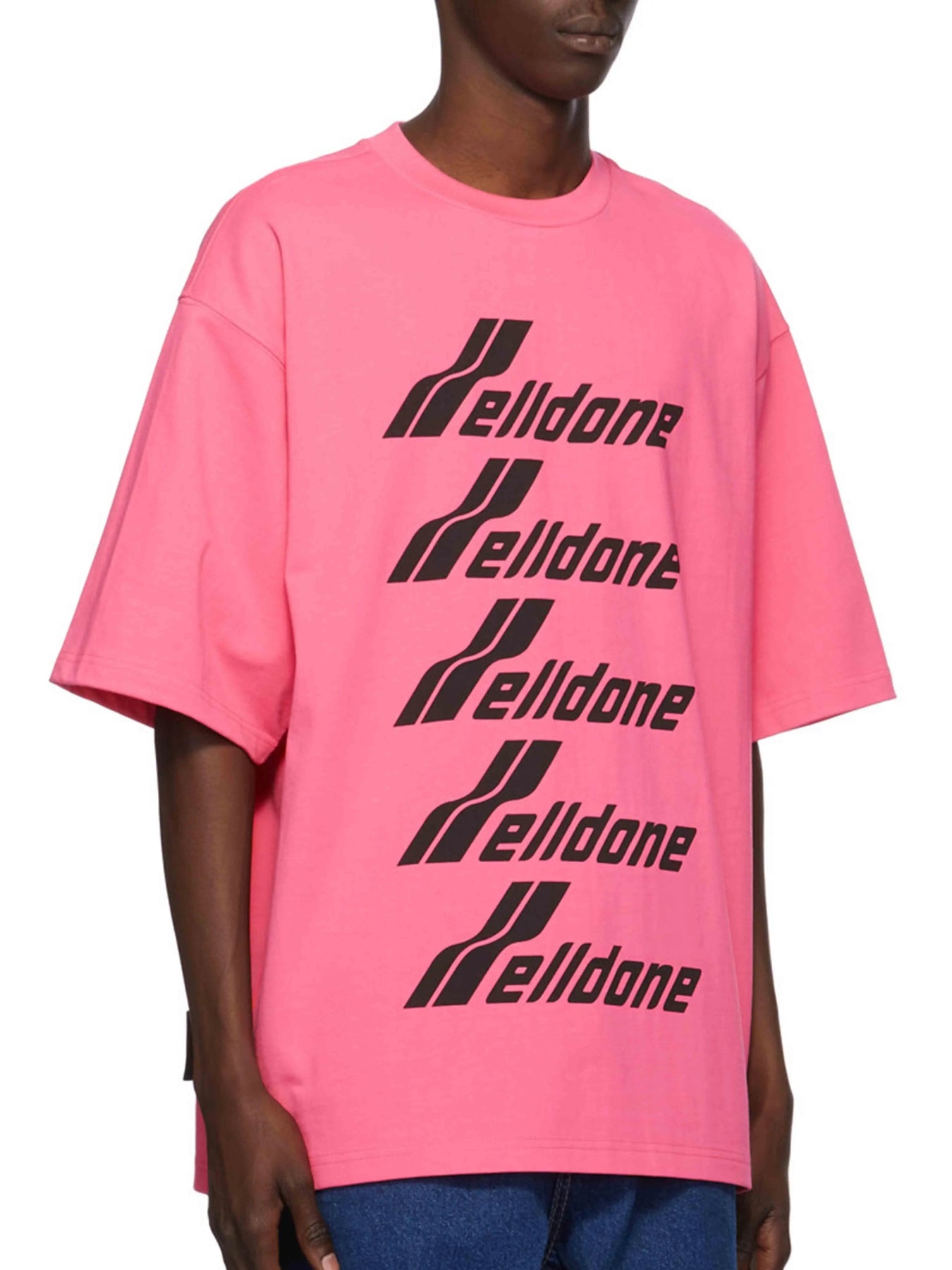 We11done Oversized Front Logo Tee Pink - Prior