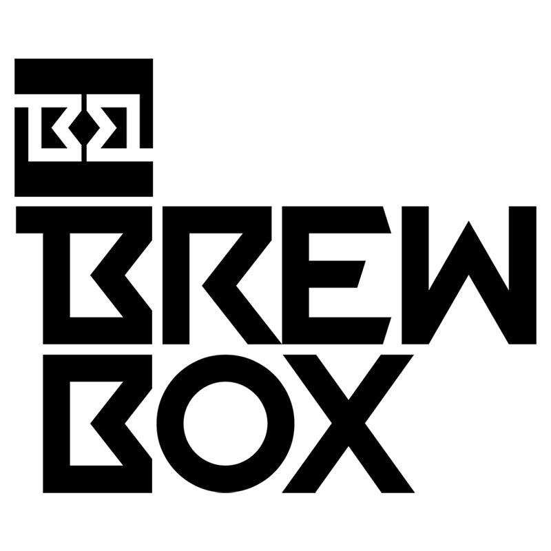 The BrewBox logo written in a black font on a white background.
