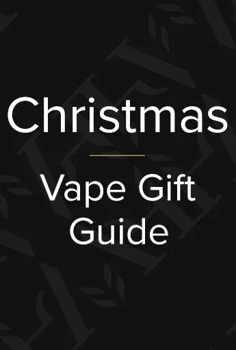 The words Christmas Vape Gift Guide written in white text, on a black background.