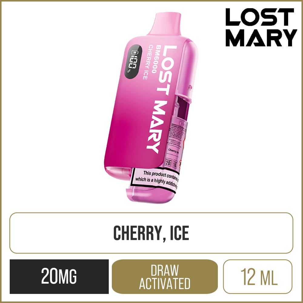 Cherry Ice Lost Mary BM6000 Pod Vape Kit 12ml