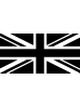 The Union Jack flag in black on agrey background.