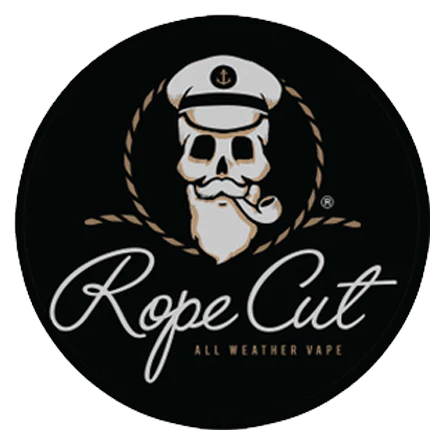 Rope Cut e-liquid logo on a black background.
