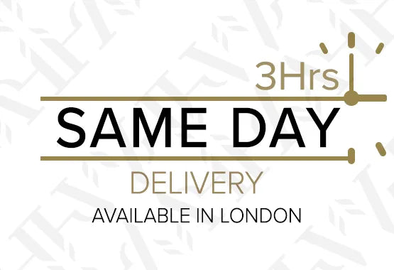 A white background with the text: Same day delivery available in London.