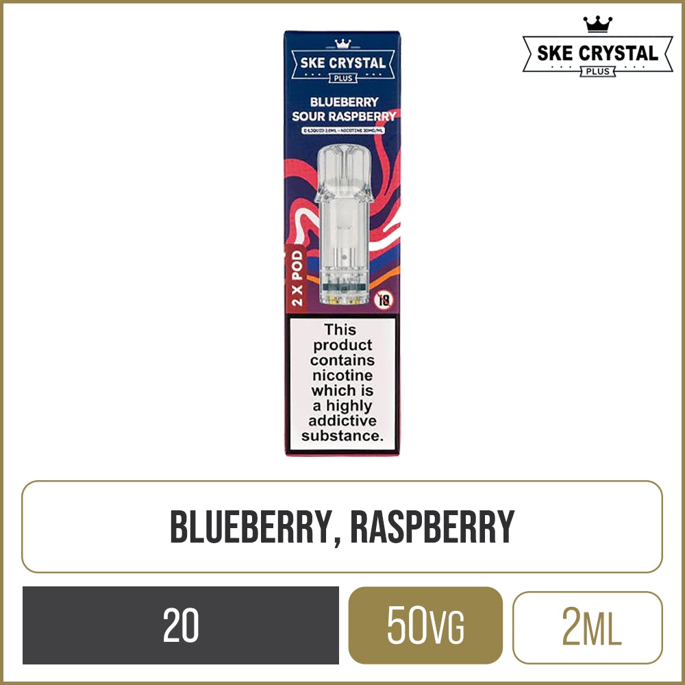 Blueberry Sour Raspberry SKE Crystal Plus Pods 2 Pack