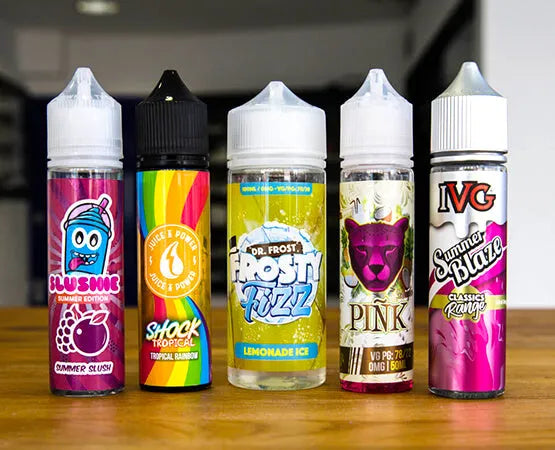 Range of e-liquids from a variety of brands available at House of Vapes London