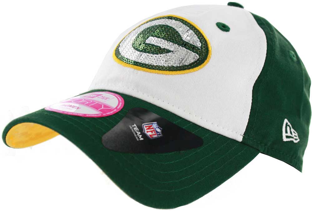 Green bay Packers Womens Glitter Logo Slide-back Cap — Hats N Stuff