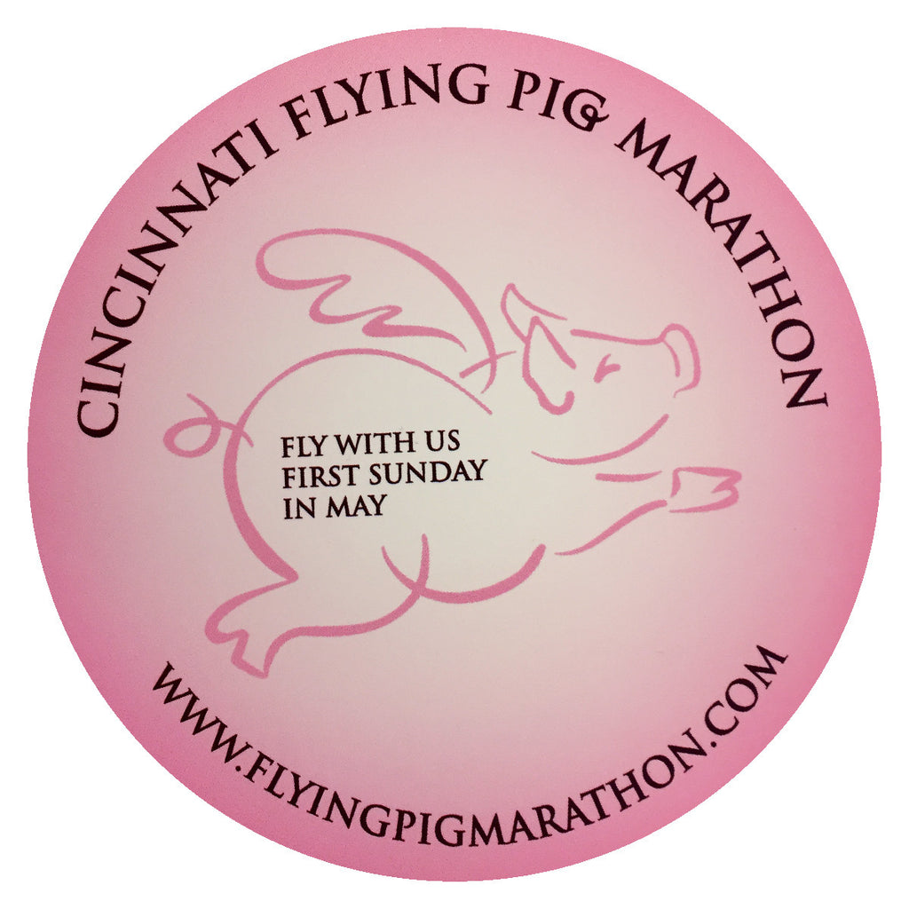 Flying Pig Marathon Static Cling Pink