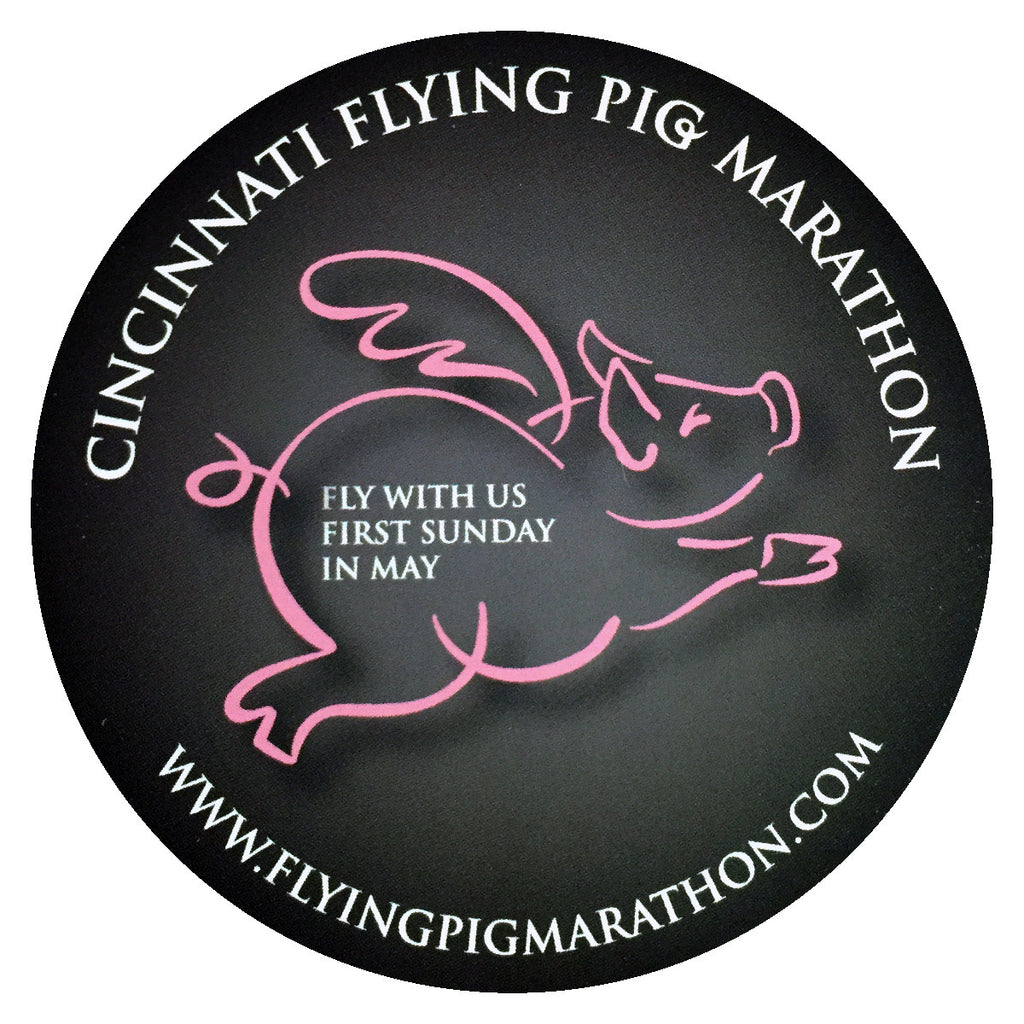 Flying Pig Marathon Static Cling Black