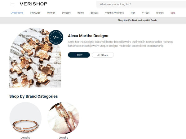 Verified Verishop Brand Alexa Martha Designs