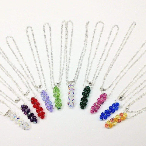 Handmade Wire Woven Crystal Rock Candy Necklace in Various Colors- Alexa Martha Designs