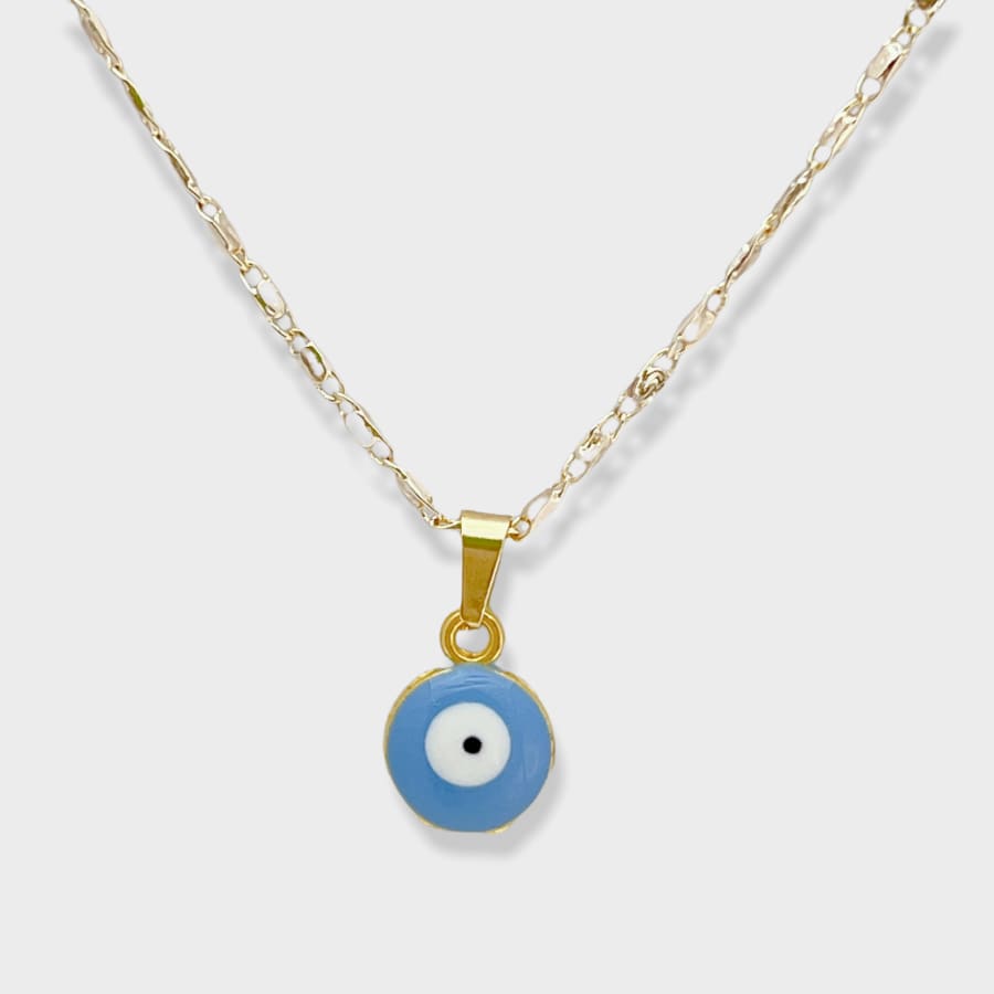 14K Solid Gold Red Evil Eye Pendant | 10mm Diameter | Evil Eye Charms | Gold Charms | Protection Charms | Oval Shape Evil Eye