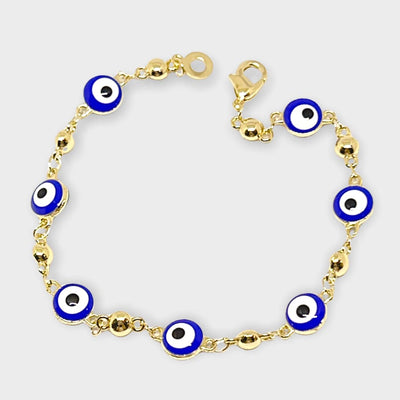 Multicolour Glass Evil Eye Nugget Glass Bead Mix Bracelet | Dana Levy Ltd