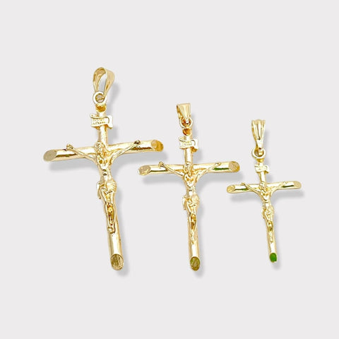 TRICOLOR CRUCIFIX PENDANT IN 18K OF GOLD PLATED