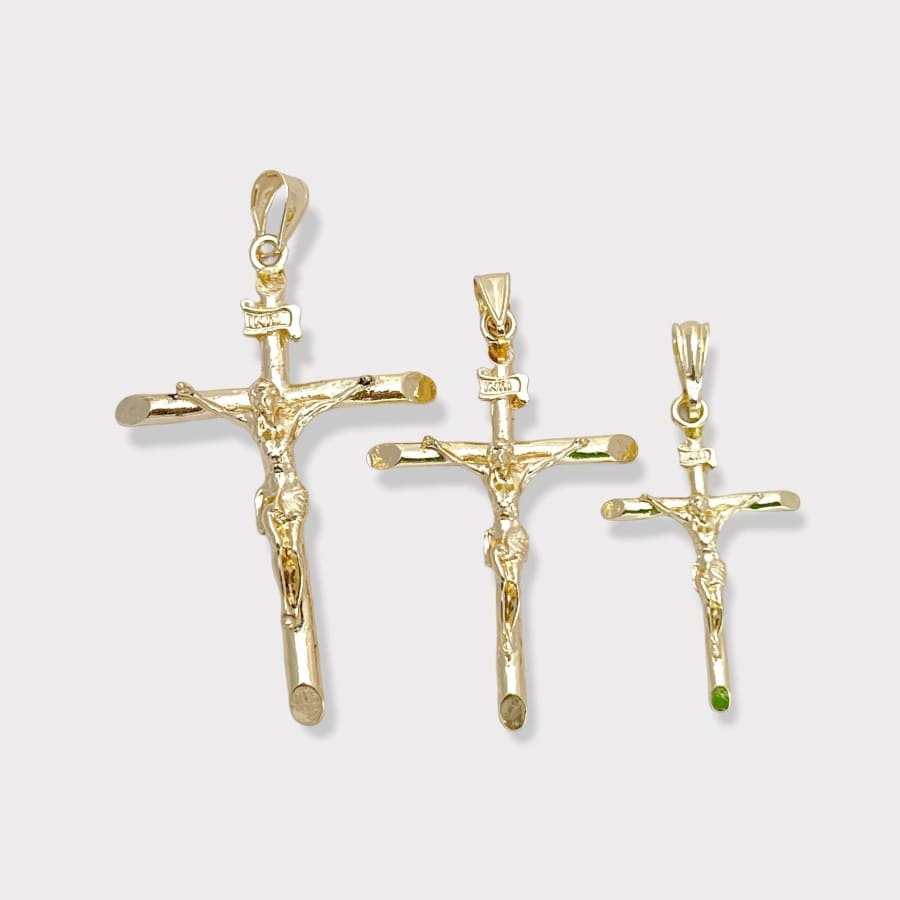 Tricolor crucifix pendant in 18k of gold plated – Raf Rossi Gold Plated