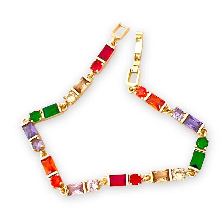 Cz squares bracelet 18k of gold plated