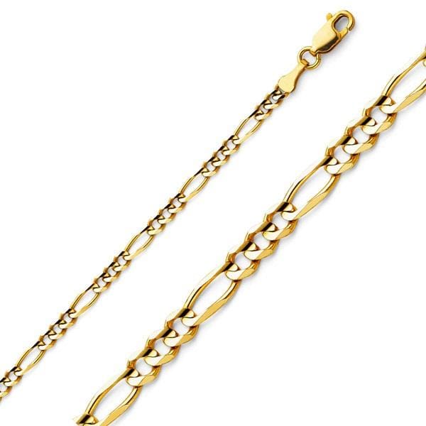 Figaro 3mm 18k gold plated chain