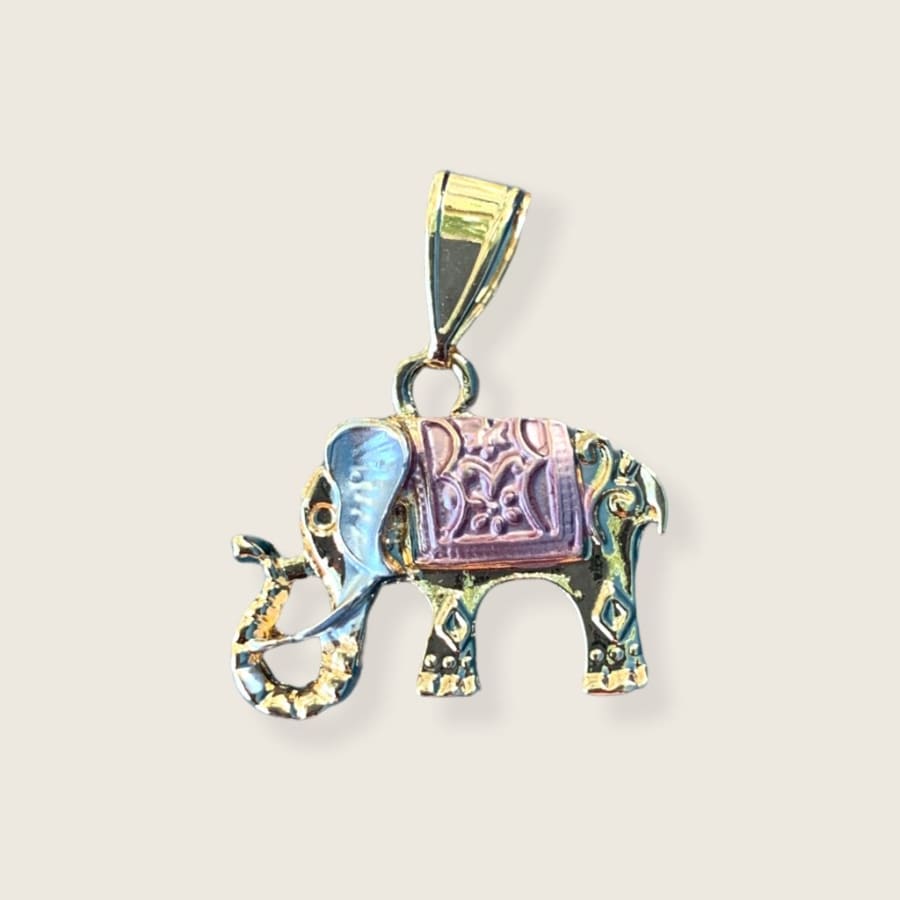 Mystic elephant pendant three tones in 18kts of gold plated