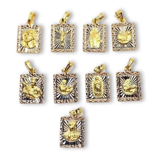Olympic christ pendant square tri-color pendant gold-filled – Raf Rossi  Gold Plated