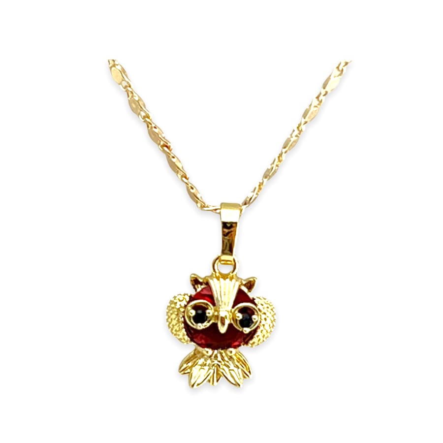 18K Gold Plated Red Charm Necklace