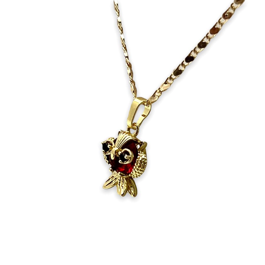 18K Gold Plated Red Charm Necklace