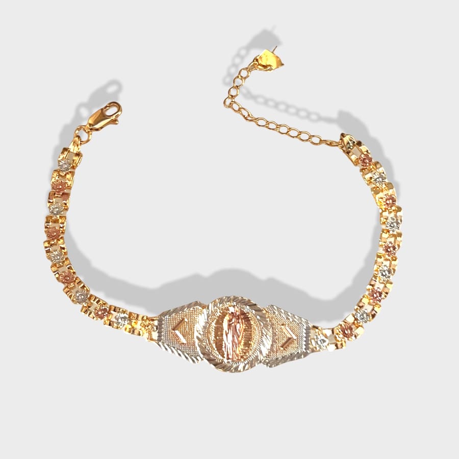 Rose gold guadalupe bracelet in 18kts of gold and silver plated