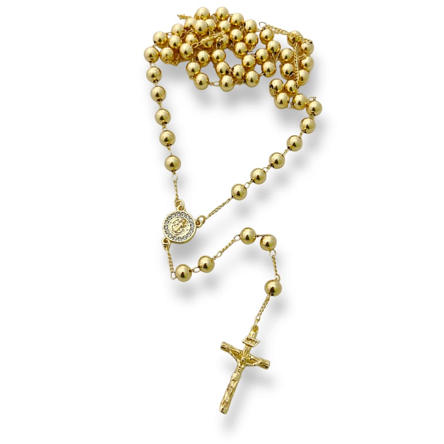 San benito gold plated rosary necklace