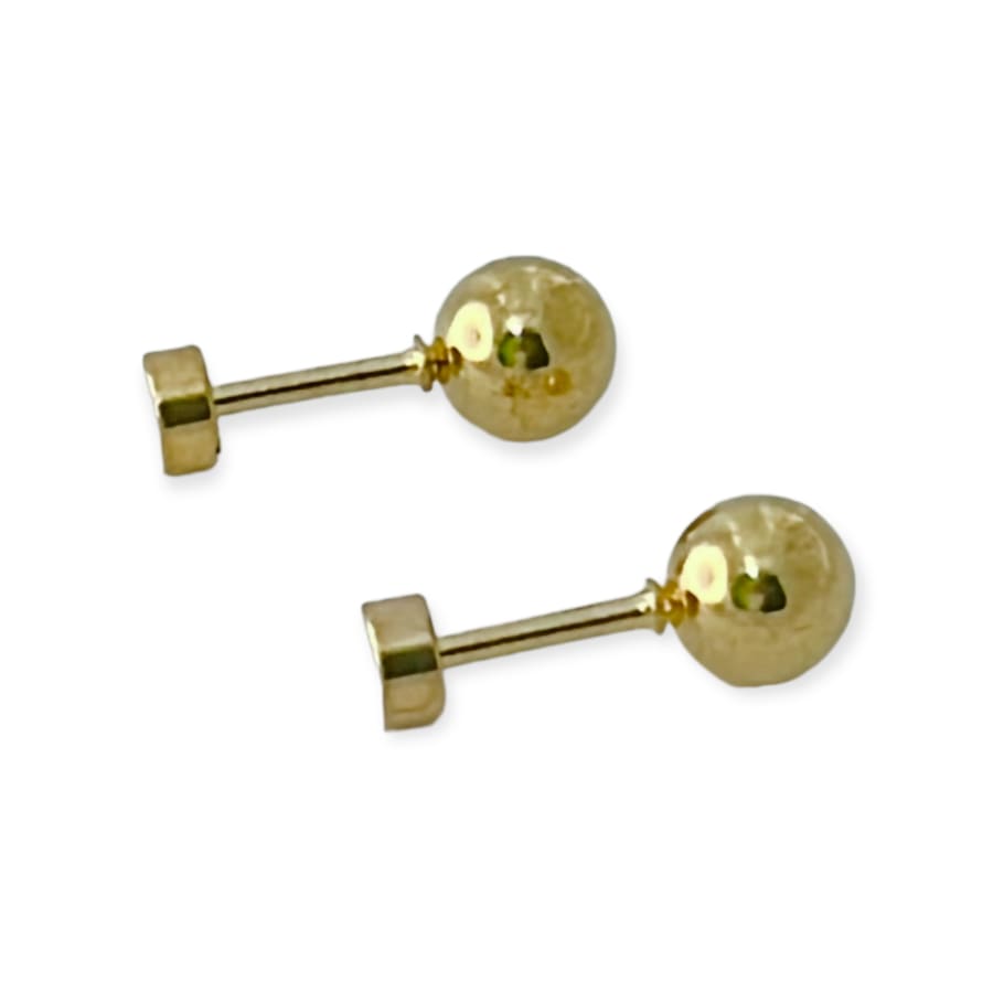 Screw-backs Spheres Studs Gold Over Stainless Steel Earrings