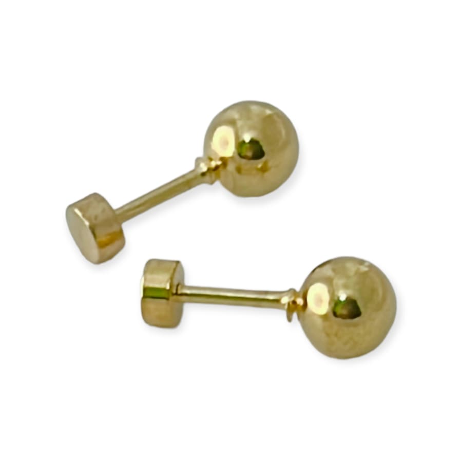 Screw-backs Spheres Studs Gold Over Stainless Steel Earrings