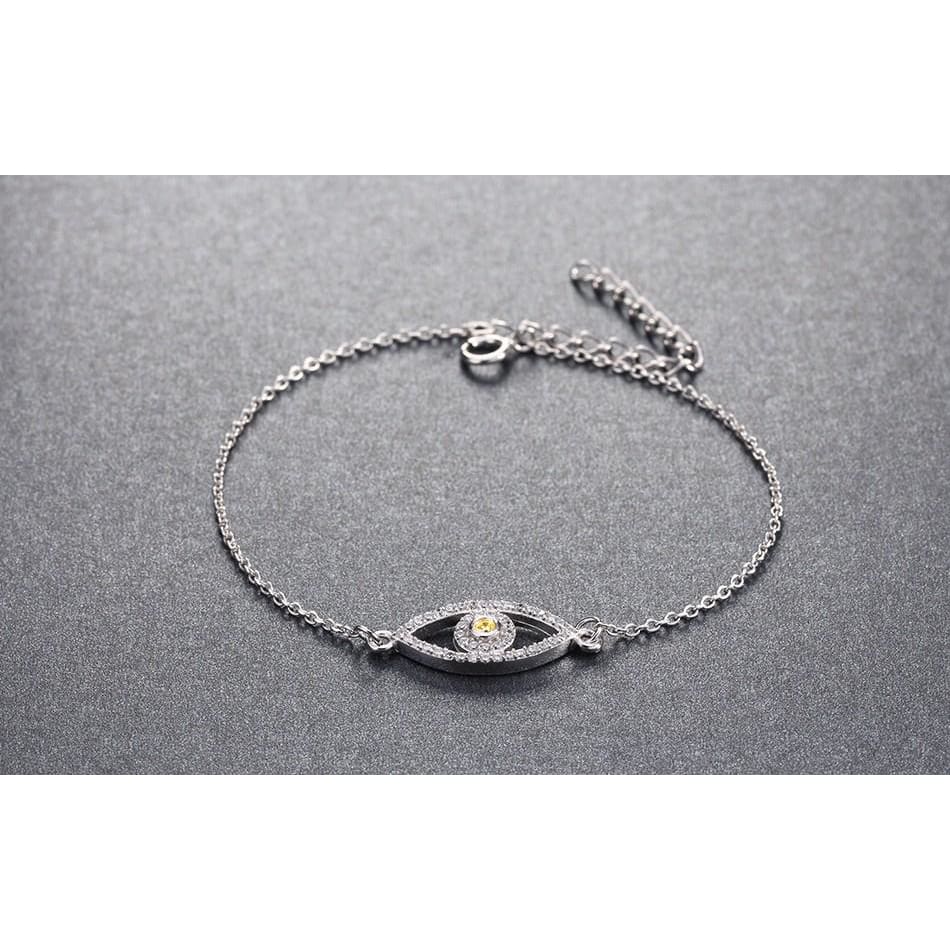 Silver plated cz eye bracelet – Raf Rossi Gold Plated