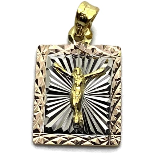 Square Tri-Color Pendant Gold-Filled Guadalupe