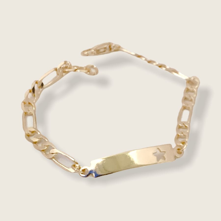 Star id plate 18k of gold plated bracelet