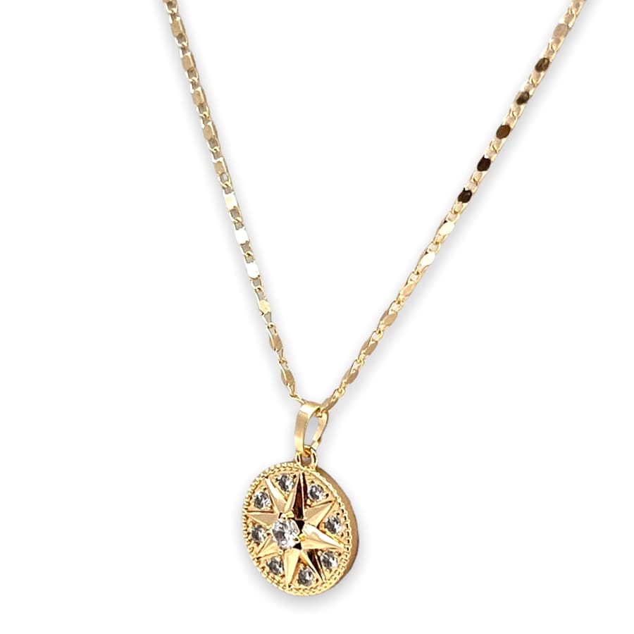 Star with clear stones pendant necklace in 18k of gold plated