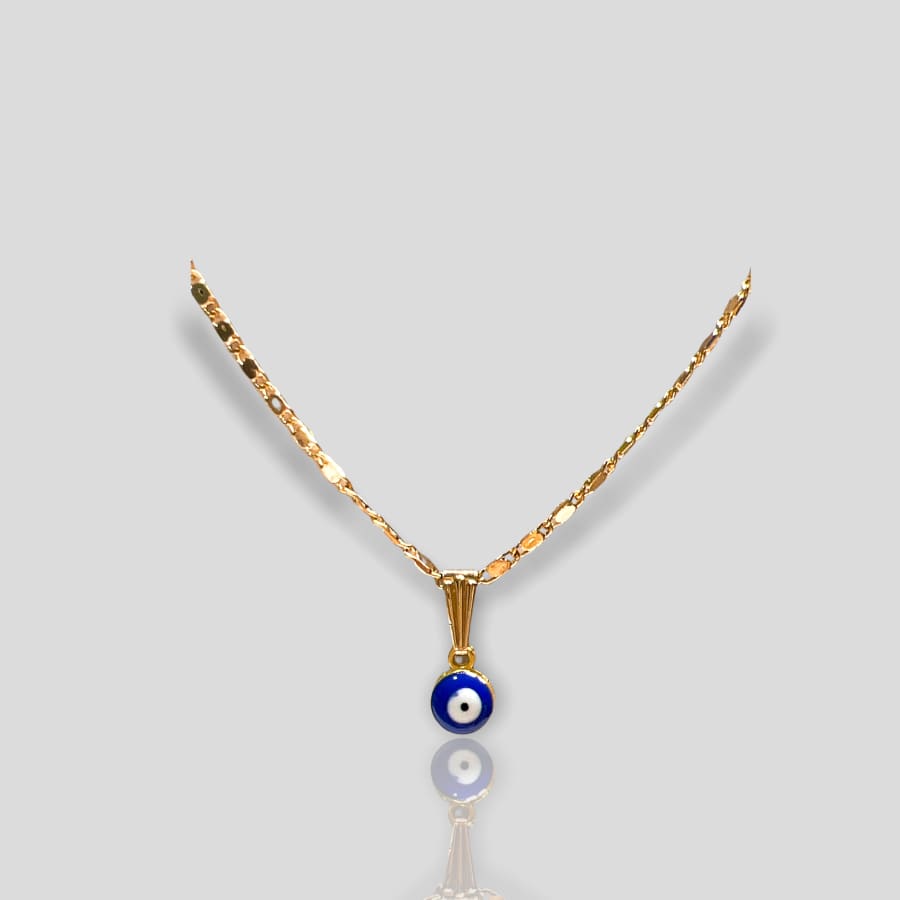 Blue Evil Eye Charm Necklace 